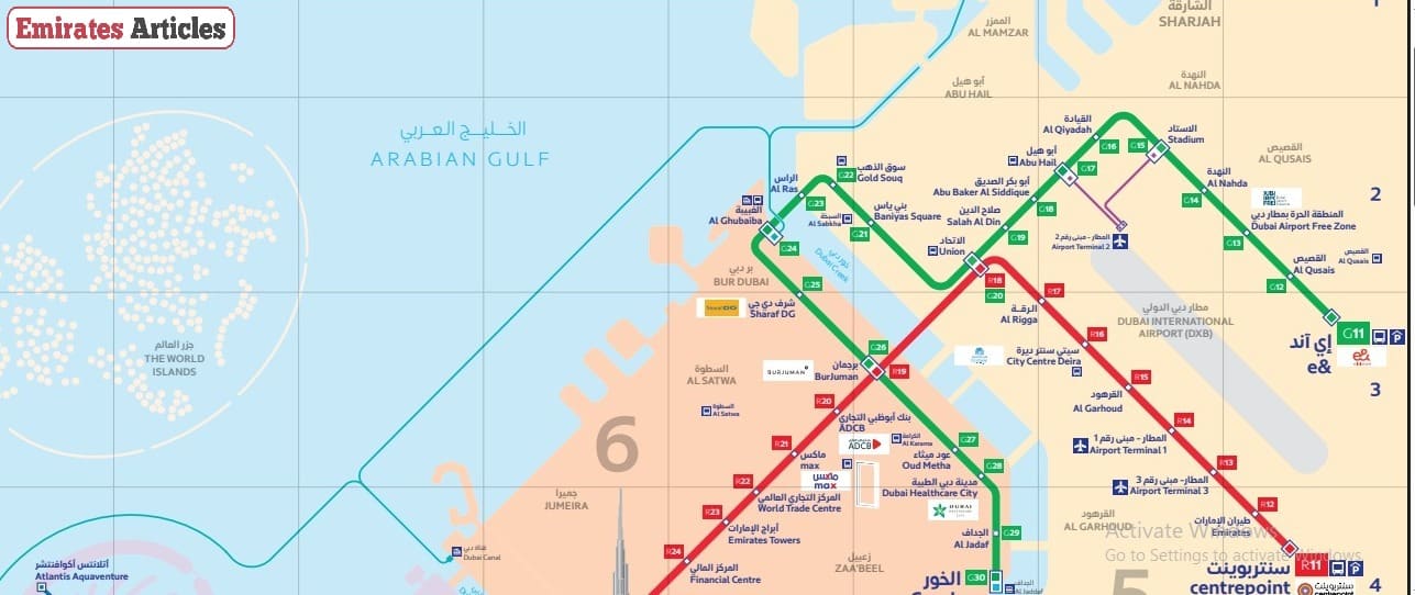 Map Matro Dubai Metro Map 2026: All Stations Explained