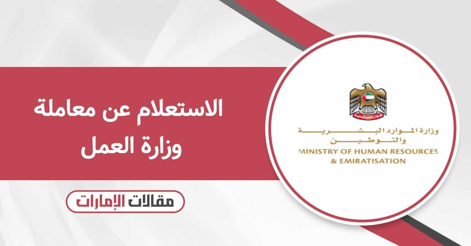 الاستعلام عن معاملة وزارة العمل في الإمارات 2026